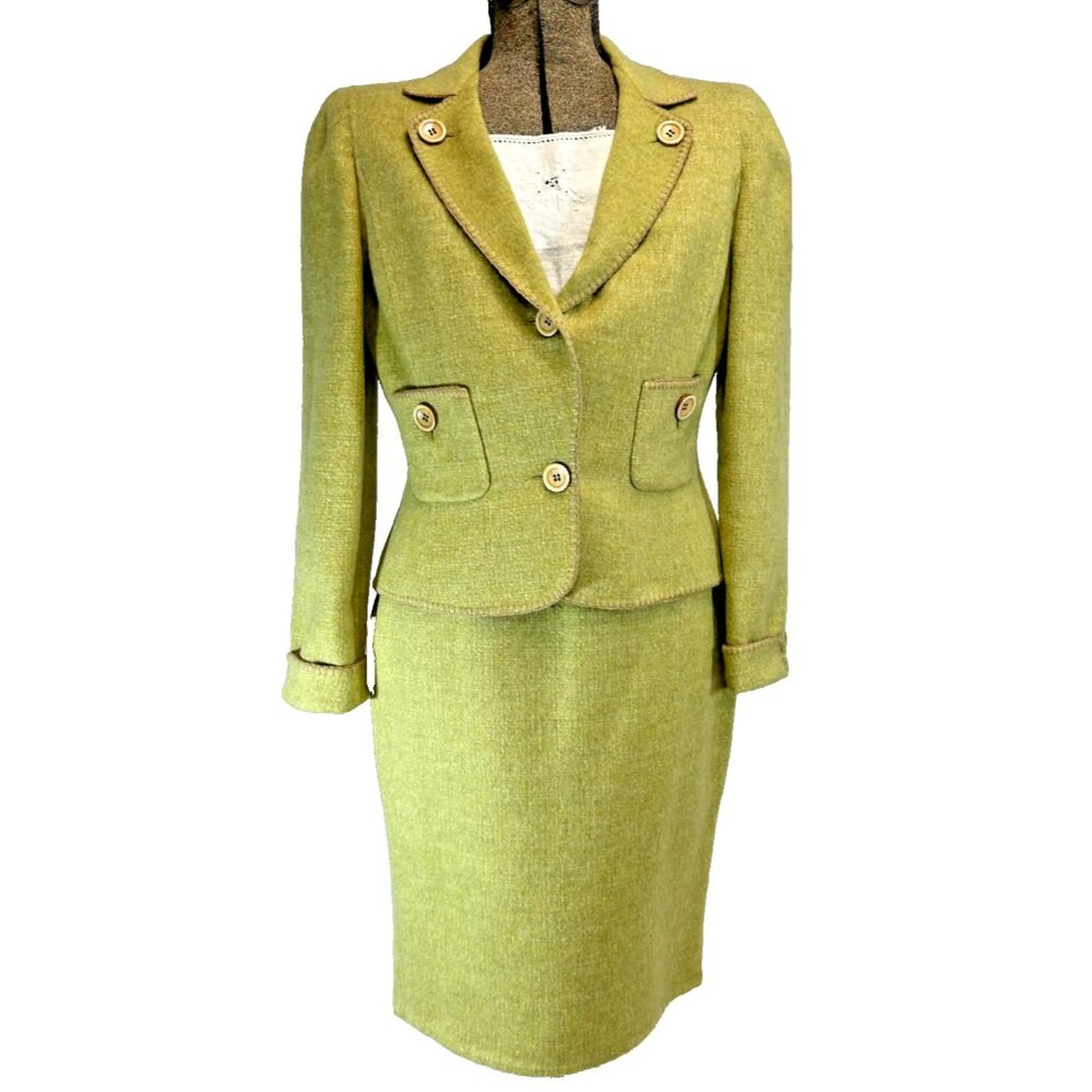 Oscar de la Renta Cashmere 2-piece Skirt Suit size 8